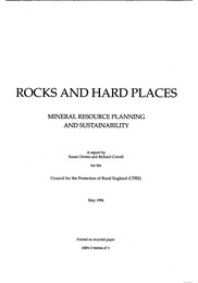 Rocks and hard places - mineral resource planning and sustainability