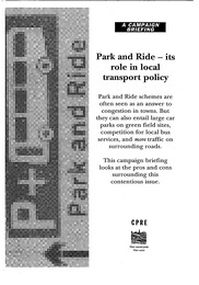 Park and ride - its role in local transport policy