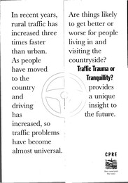 Traffic trauma or tranquillity? Map