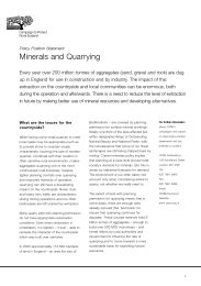 Minerals and quarrying