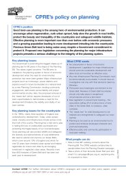 CPRE's policy on planning