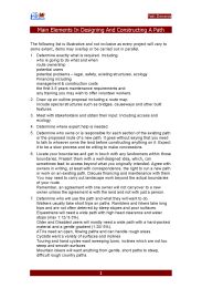 Main elements in designing and constructing a path