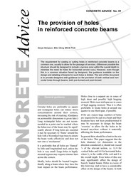 Provision of holes in reinforced concrete beams