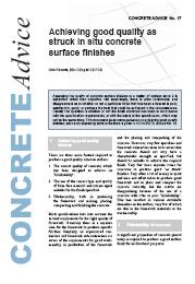 Achieving good quality as struck in situ concrete surface finishes