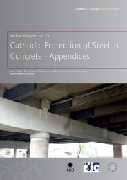 Cathodic protection of steel in concrete - including model specification - appendices