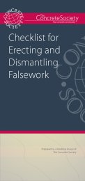 Checklist for erecting and dismantling falsework