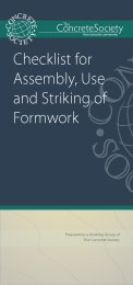 Checklist for assembly, use and striking of formwork