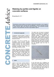 Staining by pyrites and lignite on concrete surfaces