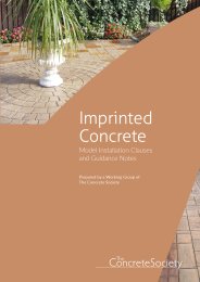 Imprinted concrete. Model installation clauses and guidance notes
