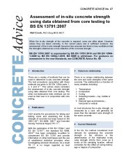 Assessment of in-situ concrete strength using data obtained from core testing to BS EN 13791:2007