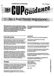 Post tender negotiation