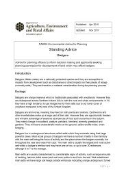 DAERA environmental advice for planning - standing advice: badgers