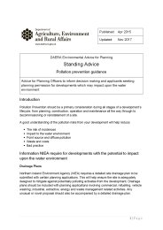 DAERA environmental advice for planning - standing advice: pollution prevention guidance