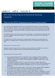WEEE business user factsheet: new rules for the disposal of electrical and electronic equipment