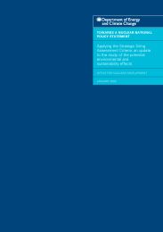 Towards a nuclear national policy statement - applying the strategic siting assessment criteria: an update to the study of the potential environmental and sustainability effects