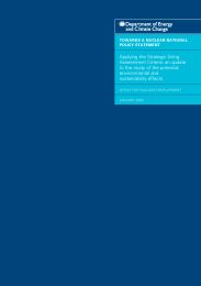 Towards a nuclear national policy statement - applying the strategic siting assessment criteria: an update to the study of the potential environmental and sustainability effects