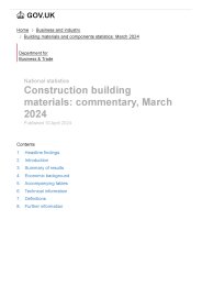 Monthly statistics of building materials and components. Commentary. March 2024
