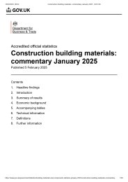 Monthly statistics of building materials and components. Commentary. January 2025