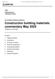Construction building materials - commentary. May 2025