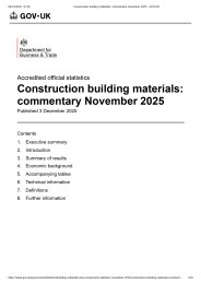 Construction building materials - commentary. November 2025