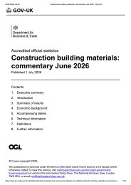 Construction building materials - commentary. June 2026
