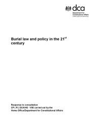Burial law and policy in the 21st century - response to consultation