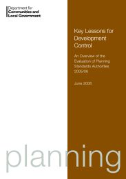 Key lessons for development control: an overview of the evaluation of planning standards authorities 2005/06