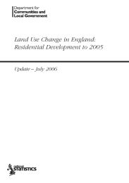 Land use change in England: residential development to 2005. Update - July 2006