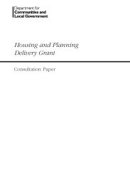 Housing and Planning delivery grant - consultation paper