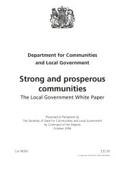 Strong and prosperous communities - the local government white paper. Cm 6939-I