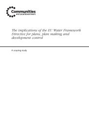 Implications of the EU water framework directive for plans, plan making and development control