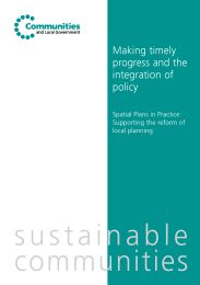 Making timely progress and the integration of policy - spatial plans in practice: supporting the reform of local planning