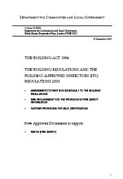 Building Act 1984. The Building Regulations And The Building (approved ...