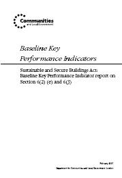 Baseline key performance indicators. Sustainable and secure buildings act: baseline key performance indicators report on section 6(2) (e) and 6(3)