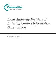 Local authority registers of building control information consultation - a consultation paper