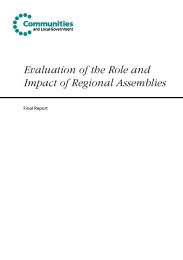 Evaluation of the role and impact of regional assemblies - final report