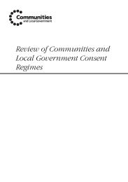 Review of communities and local government consent regimes