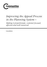 Improving the appeal process in the planning system - making it proportionate, customer focused, efficient and well resourced: consultation