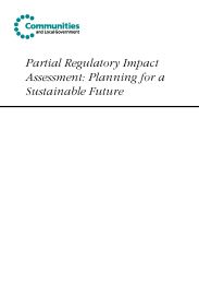 Partial regulatory impact assessment - planning for a sustainable future