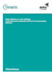 Water efficiency in new buildings: a joint Defra and Communities and Local Government policy statement