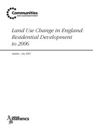 Land use change in England: residential development to 2006. Update - July 2007