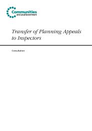 Transfer of planning appeals to inspectors - consultation