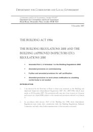 Building act 1984. The Building Regulations 2000 and the Building (approved inspectors etc.) regulations 2000