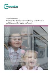 Road ahead - final report of the independent task group on site provision and enforcement for gypsies and travellers