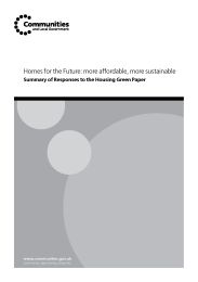 Homes for the future: more affordable, more sustainable: Summary of responses to the Housing green paper