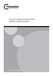 Economic analysis of changes to the Building Control Procedures