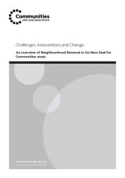 Challenges, interventions and change - an overview of neighbourhood renewal in six new deal for communities areas