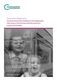Government response to The road ahead: the final report of the Independent Task Group on site provision and enforcement for gypsies and travellers