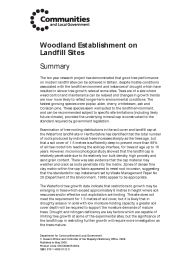 Woodland establishment on landfill sites - summary