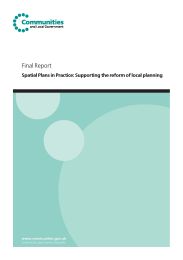 Final report - spatial plans in practice: supporting the reform of local planning